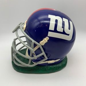 NFL New York Giants 'NY' Football Helmet Coin Bank Missing Stopper